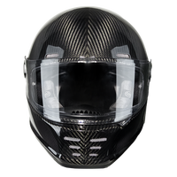 Casque de moto intégral rétro en fibre de carbone 3K avec Bluetooth - Certifié 3C - Unisexe - Direct usine