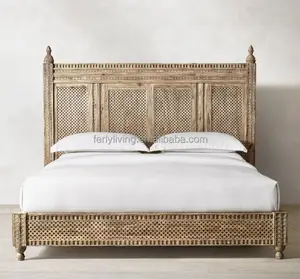 Bedroom Furniture Cane Double Bed Frame King Queen Size Natural Rattan  Wicker Bed - Buy Rattan Bed,Bed Rattan,Cane Rattan Bed Product on  Alibaba.com