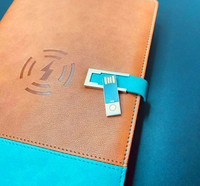 Notebook avec chargeur sans fil pour cadres d'affaires de luxe personnalisé avec USB