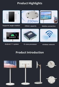 ทีวีสมาร์ทแอนดรอยด์แบบพกพา จอสัมผัส LCD LED ขนาด 21.5 นิ้ว ความละเอียด FHD 1080P รองรับ 4K 120Hz พร้อมแบตเตอรี่ในตัว แบบตั้งพื้นเคลื่อนย้ายได้ เหมาะสำหรับใช้ในบ้าน - Product Image 6