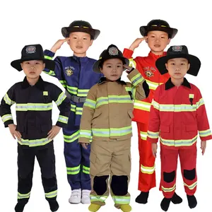 เสื้อผ้านักผจญเพลิงสำหรับเด็กเสื้อผ้าคอสเพลย์ชุดฝึกซ้อมดับเพลิงสำหรับเด็กไม่รวมหมวก - Product Image 1