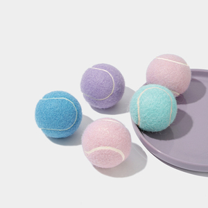 Cute Pastel Color Soft Faux Fur Tennis Ball Pet <b>Dog</b> <b>Interactive</b> Training Chew Exercise <b>Toy</b> - Product Image 4