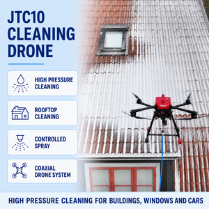 Dron de Limpieza Remota con Lavadora a Presión, Equipo de Limpieza de Muros Cortina de Vidrio con Tecnología UAV para Instalaciones Industriales - Product Image 1
