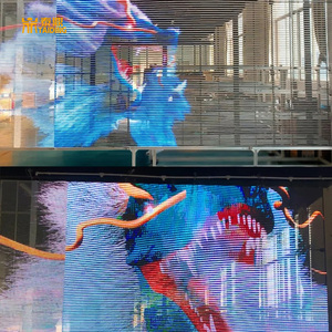 Màn hình LED HD dạng rèm, tường màn hình LED trong suốt P6, bảng hiển thị LED tương tác trong suốt, màn hình quảng cáo đa phương tiện 3D linh hoạt - Product Image 5