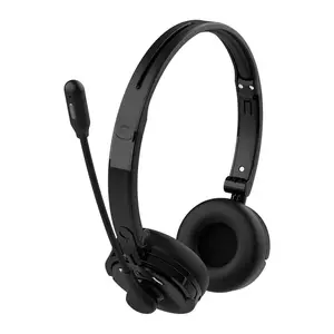 Wireless Headset Flexible Boom Mic Truckers Drivers Telephone Blue tooth Headphone with One Button Mute function