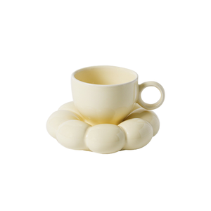 European Style Luxury Sunflower Shape Ceramic Coffee Mug <b>Set</b> for Hotels-Cappuccino & Espresso Cups - Product Image 1