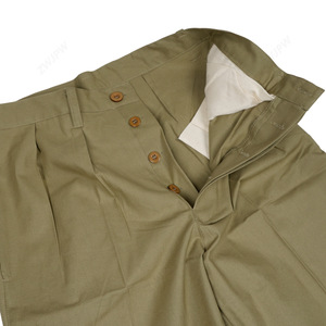 <span class=keywords><strong>Pantaloni</strong></span> Cachi <span class=keywords><strong>Verde</strong></span> Erba Cinese, <span class=keywords><strong>Pantaloni</strong></span> Plissettati in Twill di Cotone, Abbigliamento da Lavoro, Stile Retrò WWII, <span class=keywords><strong>Pantaloni</strong></span> Vintage - Product Image 4