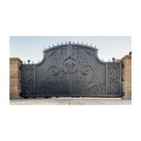Conception de gril de sécurité de jardin de maison double de luxe porte de fer battante coulissante porte d'allée entrée principale conceptions de portes en fer forgé