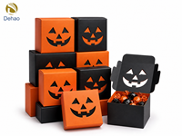 Boîte en carton personnalisée pour bonbons d'Halloween en forme de citrouille avec fenêtre et logo pour cadeaux de fête et emballage de friandises