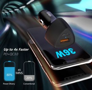 Source Factory Direct Supply New Car Charger 38W QC +PD Dual Circuit Fast Charger <b>Flash</b> Charger for Mobile Phone - Product Image 2