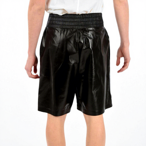 High Quality Professional Product Street Wear Leather Shorts New Design Solid Color Slim Fit Men Leather Shorts - Product Image 2