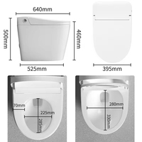 WC intelligent en céramique avec ouverture/fermeture automatique, chasse d'eau, siège chauffant et télécommande pour projets hôteliers de luxe
