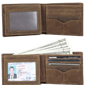 Custom Genuine Leather Short <b>Wallet</b> Men Crazy Horse Anti <b>Rfid</b> <b>Blocking</b> Mens <b>Wallets</b> Bifold <b>Wallets</b> Leather Men - Product Image 1