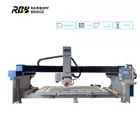 Máquina de corte y fresado CNC de 4 ejes con sierra de puente, motor, rodamientos y PLC para mármol, granito, losa de piedra sinterizada, biselado de 45 grados y ahorro de energía