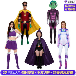 Disfraz de Cosplay de Teen Titans para Niñas de Manyusha Raven, Conjunto Completo con Capa y Botas, Traje para Actuaciones en Escenario - Product Image 2