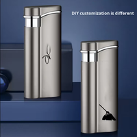 Allume-cigare haut de gamme pour hommes Conception de célébrités Internet Gravure personnalisée Métal perméable au gaz durable Coupe-vent Direct