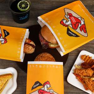 Bolsas de Papel Personalizadas con Forro de Papel de Aluminio Antigrasa, Embalaje Termosellable de Buena Calidad para Alimentos, para Sushi, Hamburguesas, Sándwiches, Hot Dogs - Product Image 4