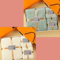 Ensemble de serviettes de bain de haute qualité avec logo personnalisé, couvercle rigide tissé, ensemble de serviettes de visage rectangulaires en microfibre corail, emballage cadeau doux