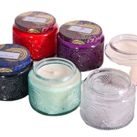 Frasco de vidrio esmerilado con forma de cilindro vacío, de boca ancha y lados rectos, para velas, con tapa de madera