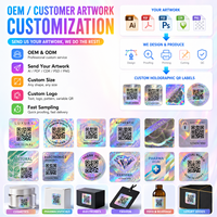 Etiquetas de Verificación de Autenticidad con Código QR Holográfico, Pegatinas Anti-Falsificación con Holograma Personalizado para Embalaje de Artículos de Lujo