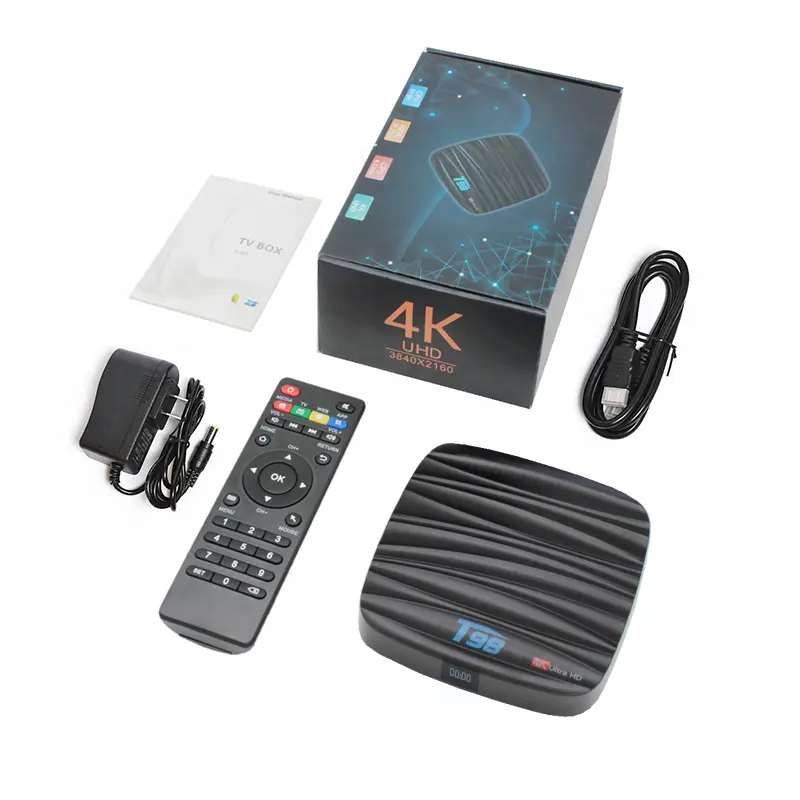 أرخص الأسعار الروبوت 8.1 Allwinner H6 تي في بوكس أندرويد T98 4 جيجابايت 32 جيجابايت إنترنت 4k مربع التلفزيون الذكية T98