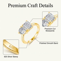 Bague explosive pour femme en argent S925 avec diamant du Mozambique 3 carats, design exquis et élégant, modèle S925 Silver Cross Border Alien Mozambique Diamond Women's 3CT Explosive Ring Small Candy Design Exquisite Ring