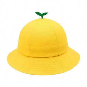 Petit chapeau en jean jaune avec broderie 3D, absorption de la transpiration, respirabilité, protection solaire pour les enfants de maternelle, toutes saisons - Product Image 1