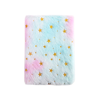 Carnet kawaii moderne en papier pelucheux A5, couverture en peluche, uni, fournitures scolaires pour enfants