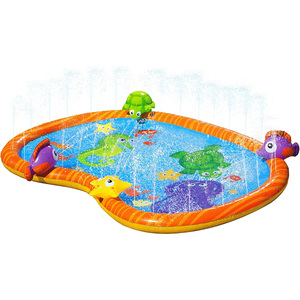 Tapis aquatique en PVC sur le thème de l'océan avec design d'animaux marins pour les enfants, jeux d'eau d'été dans la cour, 58x42 pouces - Product Image 1