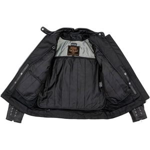 2025 Veste en cuir noir de qualité supérieure pour femmes pour motocyclistes LKL27007 avec doublure zippée petite taille - Product Image 1