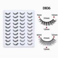 Faux cils auto-adhésifs réutilisables naturels en grand format, marque privée, cils en bande unique, volume 3D, maquillage des yeux DIY
