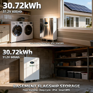 Batterie au lithium 51,2 V 48 V 600 Ah 30 kWh pour système solaire hybride sur pied avec roues - Product Image 3
