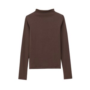 Femmes automne 2025 nouvelle mode et loisirs Joker <span class=keywords><strong>col</strong></span> haut mince bas chemise rétro femmes chic à manches longues <span class=keywords><strong>T</strong></span>-<span class=keywords><strong>shirt</strong></span> - Product Image 2