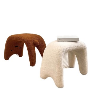 Puf con Forma de Gato, Suave y Cálido, de Felpa Blanca, para la Entrada del Hogar o el Sofá - Product Image 5