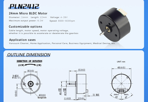 PrimoPal 가정용 소형 BLDC 모터 24mm 4V 5V 6V 12V 3W 2.5~6.2W 5500~9200rpm 고속 미니 마이크로 브러시리스 모터 - Product Image 4