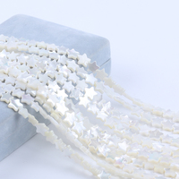 Chaîne de perles en nacre d'eau salée naturelle blanche en forme d'étoile de 10 mm, perles de coquillage pour bijoux