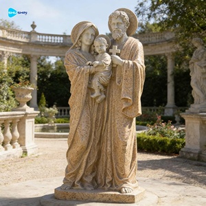 Escultura <span class=keywords><strong>de</strong></span> la Sagrada Familia en Mármol Blanco Natural Tallada a Mano, Decoración Religiosa Católica <span class=keywords><strong>de</strong></span> Tamaño Real para Exteriores - Product Image 5