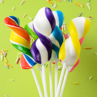 OEM Hot-Selling Fruitachtige Swirl Lollipops 12g Felle Spirale Harde Snoepjes Partydecoratie Kleine Cadeautjes