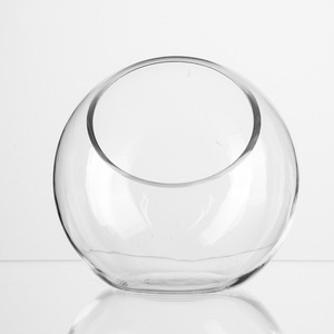 <span class=keywords><strong>Vaso</strong></span> di vetro sferico trasparente moderno <span class=keywords><strong>con</strong></span> bocca inclinata creativa copertura di fiori eterna contenitore succulento idroponico impianto - Product Image 5
