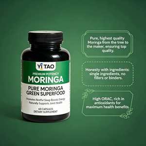 Capsules de Moringa Pur, 60 unités, Complément Herbal de Qualité Supérieure, Source Naturelle d'Antioxydants et de Nutriments Essentiels. - Product Image 4