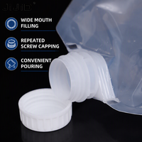 Pochette transparente de grande capacité pour liquides, qualité alimentaire JIJID, avec poignée et bouchon à vis, anti-fuite, pour jus et boissons