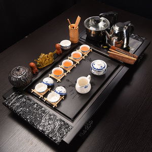 Plateau à thé traditionnel chinois kongfu table à thé entièrement automatique avec <span class=keywords><strong>théière</strong></span> et cadeau commercial gaiwan - Product Image 6