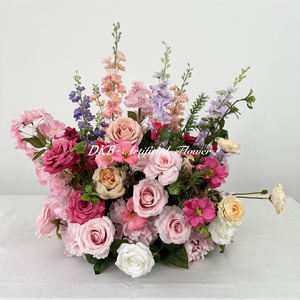 Fleurs d'hortensia artificielles réalistes en soie réutilisables, toucher réel, pour allée de mariage ou décoration d'anniversaire, vente en gros - Product Image 4