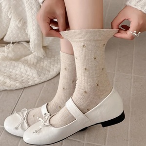 Women's Mid Calf Slouch <b>Socks</b> Floral Print Breathable <b>Polyester</b> Regular Style Autumn Winter Fashion - Product Image 3