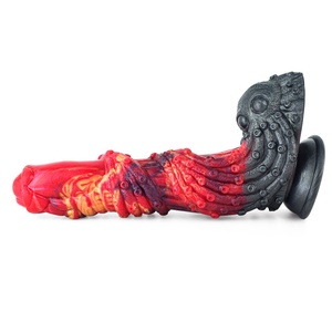 NNSX Peso Neto 596 Gramos Longitud Total 23.5 cm Dildo de Silicona Color Dragón de Fuego, Tapón Anal Femenino, Producto Sexual - Product Image 2