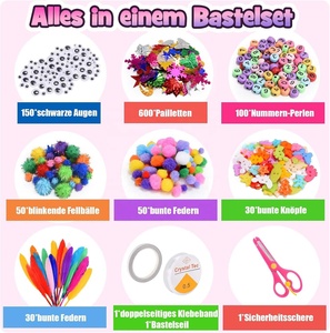 กล่องของขวัญพลาสติกทำมือแบบกำหนดเอง เป็นมิตรกับสิ่งแวดล้อม ชุดงานฝีมือประดับกลิตเตอร์ปอมปอม ของเล่นเด็ก ชุดงานศิลปะเพื่อการศึกษา งานฝีมือสำหรับใช้ในบ้าน - Product Image 3