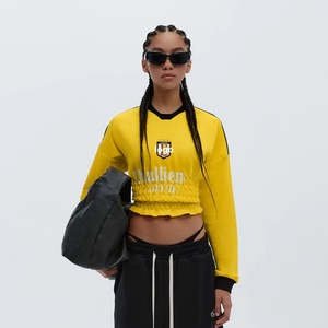 Maillots de football américains personnalisés en mesh brodé, style universitaire, baseball, rétro, col en V, maillot de soccer 24/25 pour femmes - Product Image 1