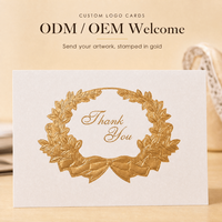 Cartes de remerciement personnalisées avec impression dorée à chaud, avec votre propre logo, impression dorée à chaud avec enveloppe, cartes pour événements de mariage