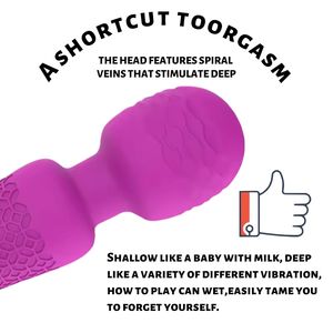 8 vitesses, 20 fréquences Vibration AV baguette magique masseur vibrateur 20cm Silicone vibrateur amour oeuf adulte jouets pour femme - Product Image 4