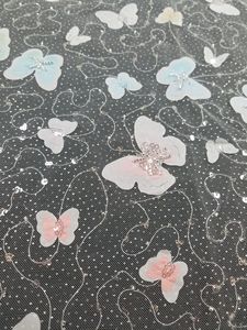 Africano francés colorido <span class=keywords><strong>mariposa</strong></span> 3D tul flor <span class=keywords><strong>Papillon</strong></span> brodede Perles Sur tissu tela de encaje bordado para mujer vestido de fiesta - Product Image 5